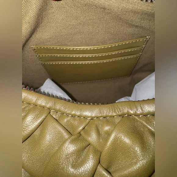 WALTER BAKER Indie Weaved-Leather Hobo Bag dark olive. New - Picture 8 of 8